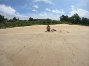 Yuli en Área, playa